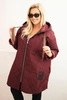 Women's Plus Size quilted jacket with a hood and the word HOPE plum