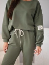 Women's cotton set with sweatshirt and jogger pants khaki
