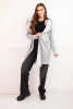 Women's cotton hoodie with an elongated front gray melange