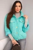 Women's spring quilted jacket with a floral pattern mint