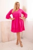 Women's Plus Size viscose dress with openwork decoration fuchsia