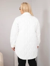 Kurtka damska Plus Size pikowana z kołnierzem i kieszeniami biała
