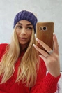 Milano vilnonė kepurė K203 šviesiai smėlio spalvos + violetinė