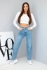 Women's jeans pants with wide legs and high waist 