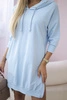 Kapuzenkleid mit längerem Rücken blau