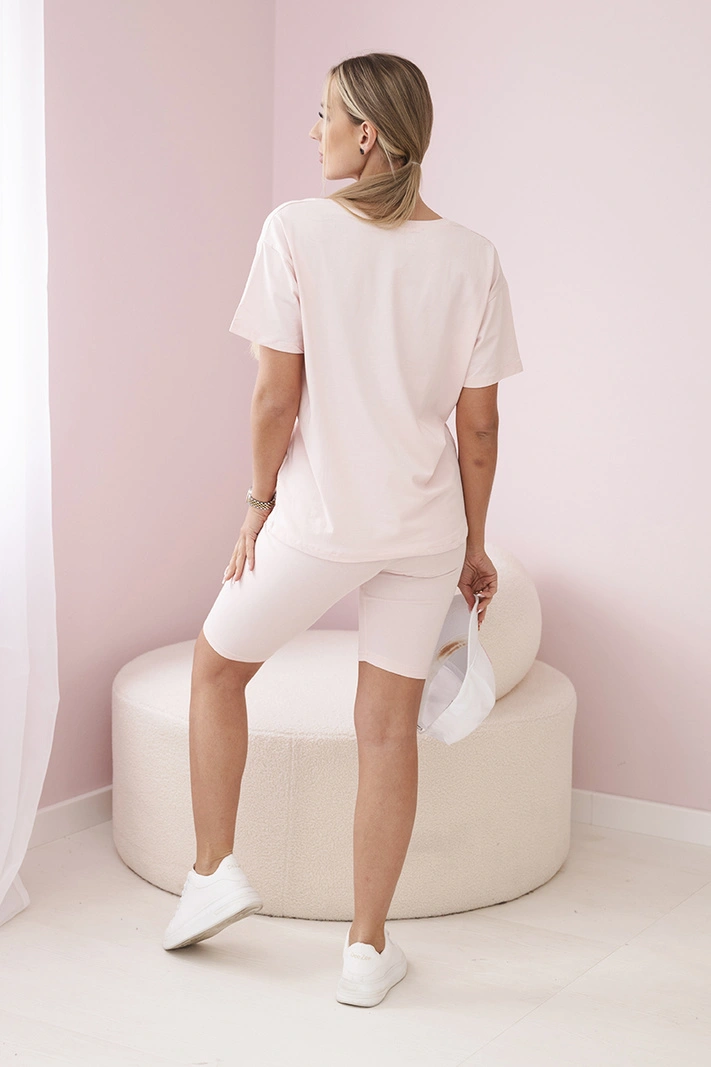 Set of top+leggings dark powder pink