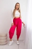 Trousers with wide leg and pockets fuchsia