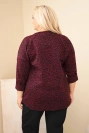 Women’s Plus Size Leopard Print Blouse with Longer Back burgundy