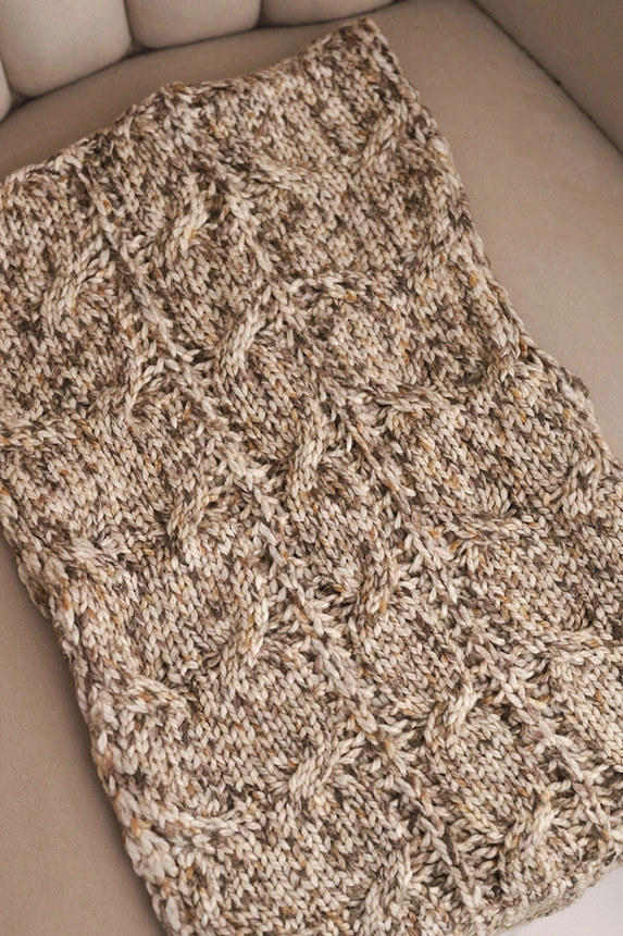 Damen Wollmischung dicker Winter Schal KN24 dunkel beige