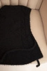 Women's hooded cap with ties and braid weave black