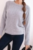 Women's sweater made of baby alpaca with long sleeves light gray