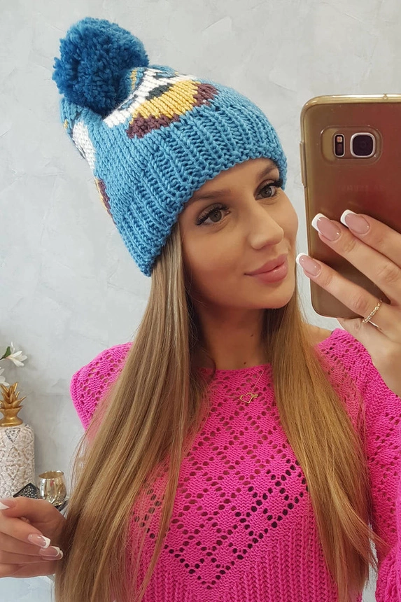 Dámská čepice Owl K340 tyrkysová