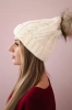 Cap with fleece Warkocz K226 ecru