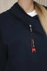 Tunic with a zipper on the hood Oversize navy blue