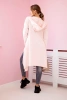 Long cardigan with hood light powdered pink