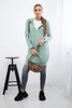Hooded dress with a hood dark mint
