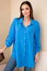 Cotton muslin shirt turquoise