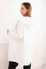 Women's cotton hoodie with an elongated front white
