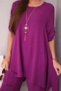 Set Bluse + Hose mit Anhänger aubergine