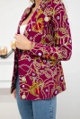 Printed cotton jacket with a button dark purple
