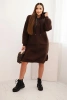 Women's cotton hoodie dress insulated brown