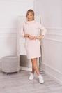 Kleid mit Kapuze und Taschen puderrosa