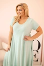Moteriška Plus Size viskozinė suknelė su abstrakčiu raštu juoda