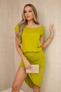 Asymmetric dress kiwi