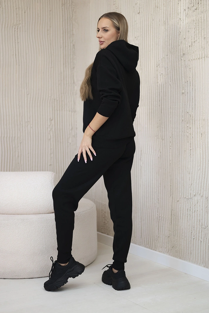 Komplet sweterkowy Bluza + Spodnie czarny
