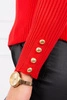 Fitted sweater blouse with buttons red