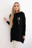 Oversize sweatshirt with asymmetrical sides black