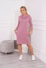 Dress with a hood and pockets dark pink