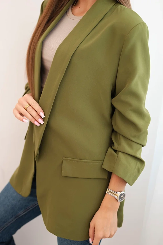 Blazer mit Revers elegant olivgrün