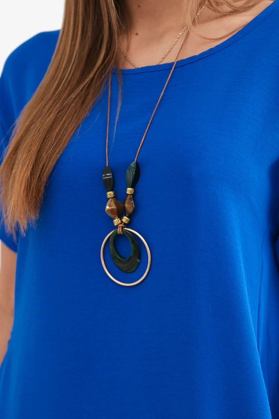 Dress with pockets and pendant cornflower blue