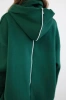 Insulated sweatshirt with a zipper at the back dark green