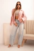 Women's suede fringed jacket dark powder pink