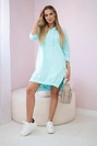 Kapuzenkleid mit längerem Rücken mint