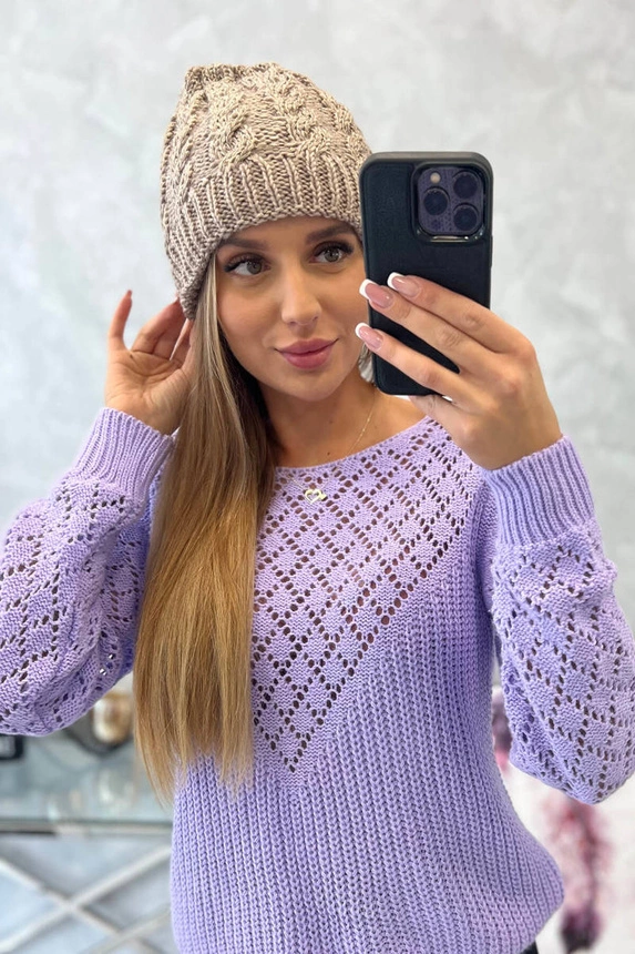 Women's cap Kalina K362 dark beige