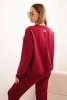 Women's cotton set with Minimal print burgundy