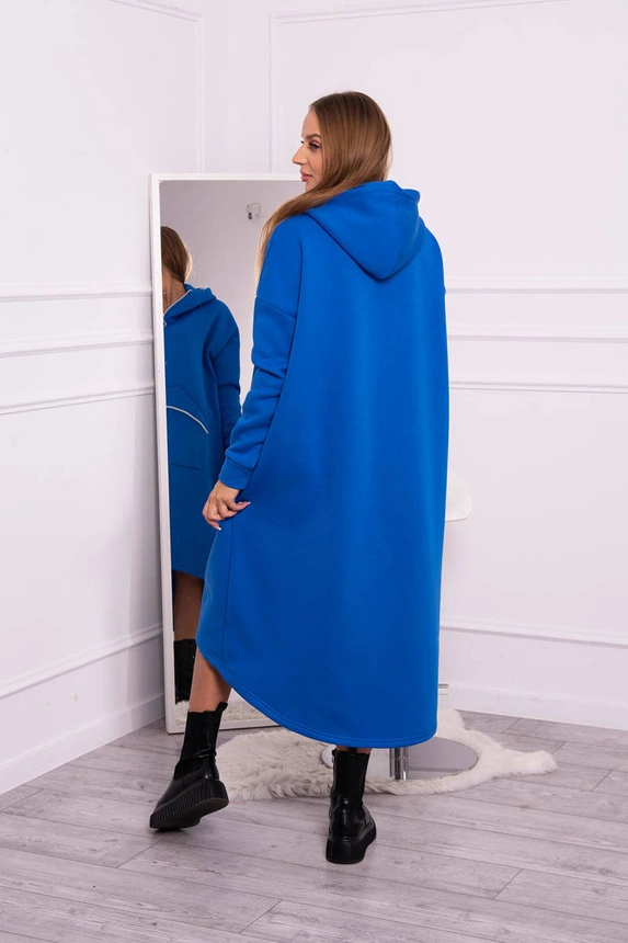Insulated dress with a hood mauve blue