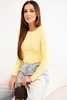 Women's viscose blouse with a wide neckline and long sleeves yellow