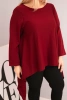 Women's Plus Size cotton tunic with an asymmetrical cut burgundy
