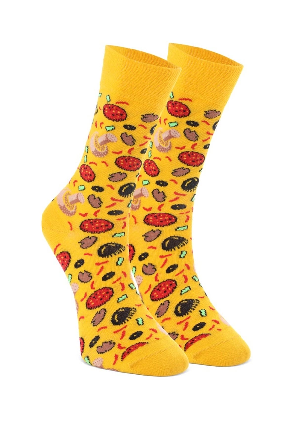 Pizza-gedruckte Socken – Set mit 4 Paar Unisex in origineller Verpackung grün