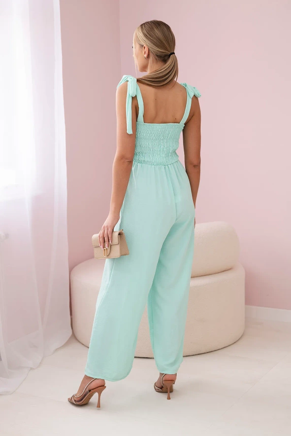 Riemchen-Jumpsuit mit Rüschenoberteil Minze