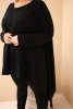 Moteriška tunika Plus Size iš medvilnės su asimetrišku apačia juoda