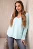 Pullover mit V-Ausschnitt Helles Mint