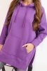 Warm hoodie with side slits purple