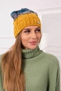 Čapica s fleece Dolores K303 horčica+čierna+mora
