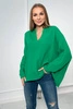 Muslin blouse with rolled-up sleeves green