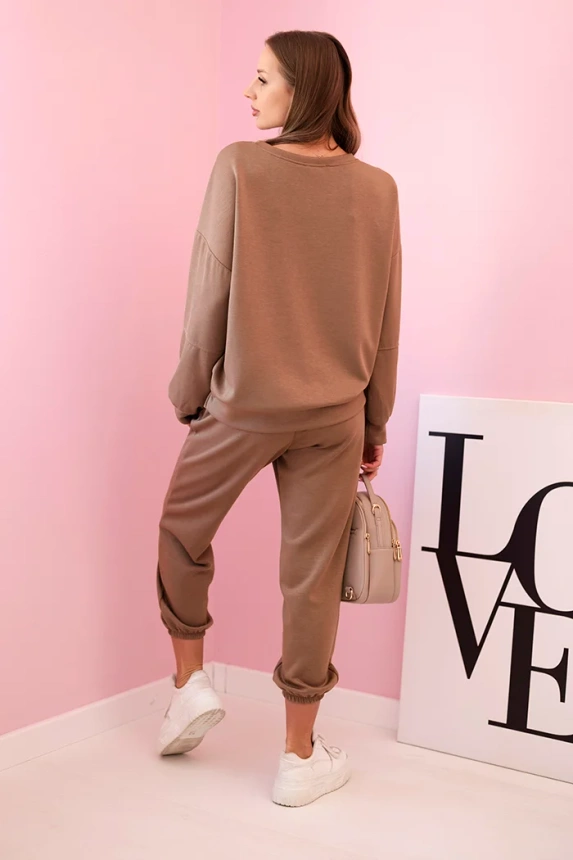 Viskose-Set Sweatshirt + Hose Kamel